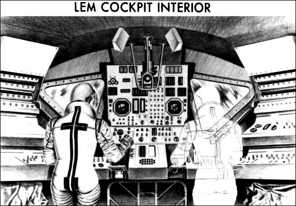 LM cockpit interior - drawing
