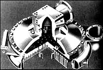 the H-1 liquid oxygen dome bolted in position above the injector.