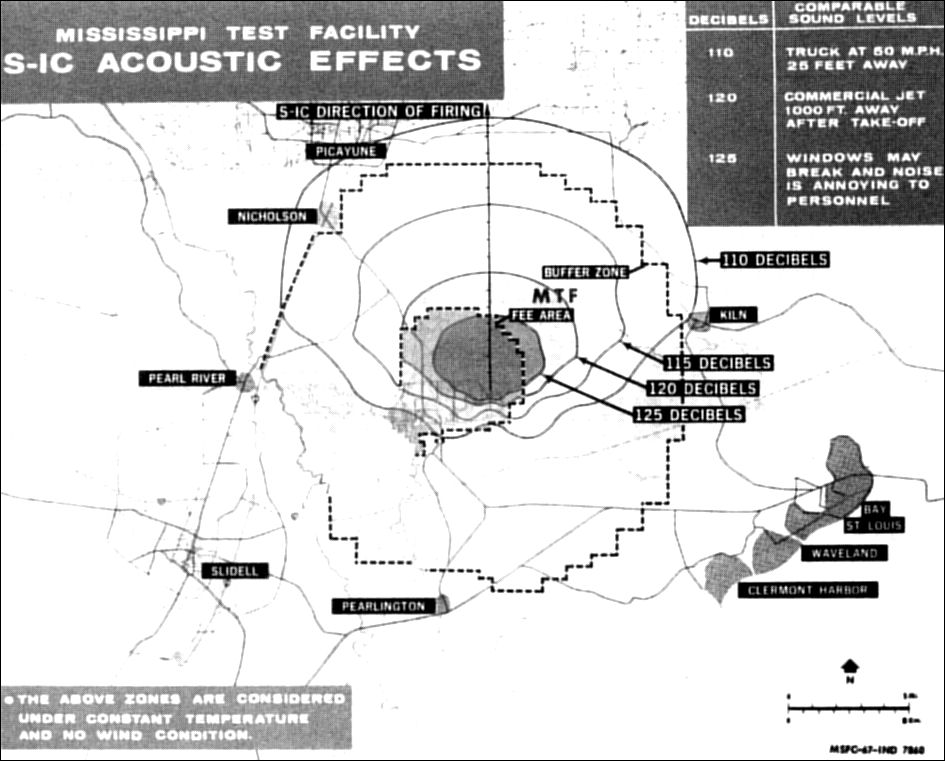 the map shows the acoustic effects of an S-IC firing.
